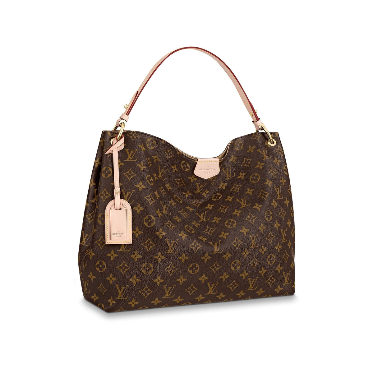A low-angle view of the hobo bag