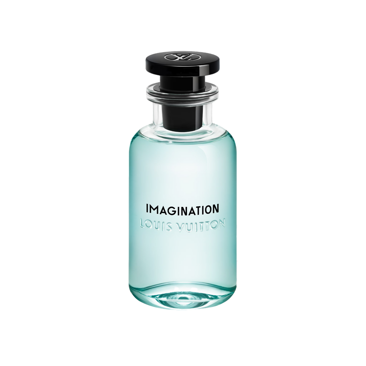 Louis Vuitton Imagination perfume bottle on a white background