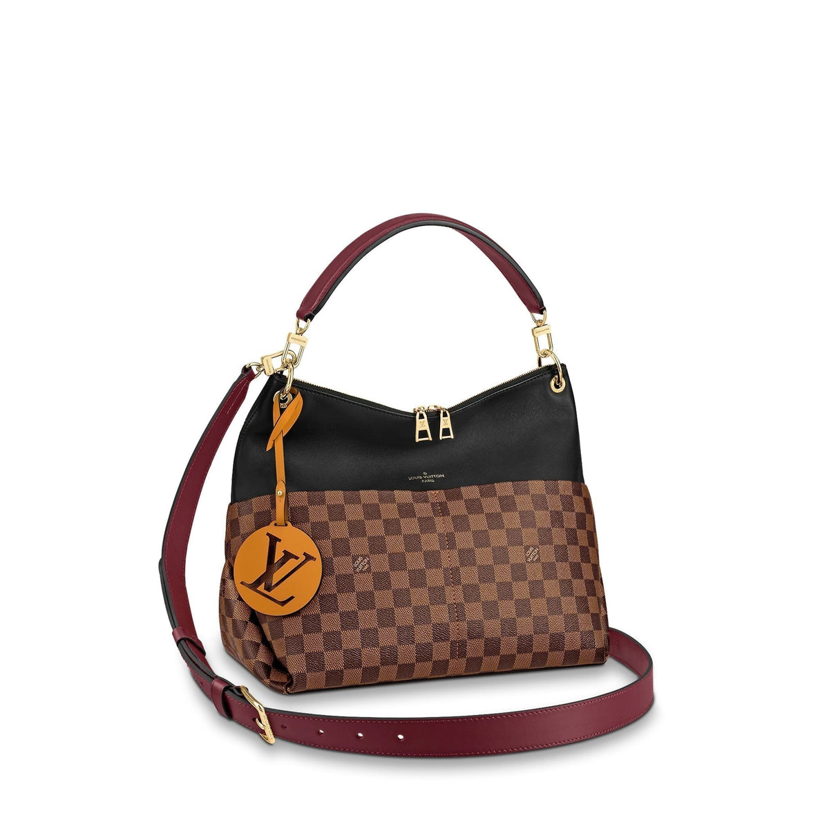 The bag being worn over the shoulder