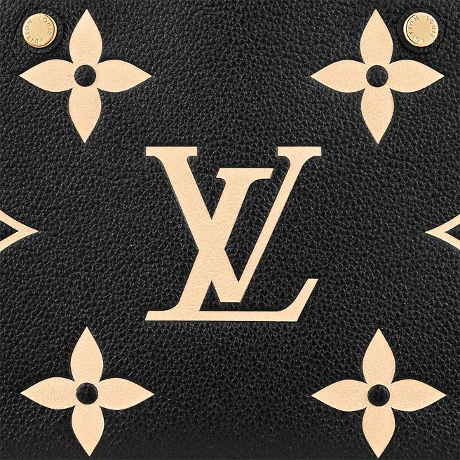 The back of the bag, showing the monogram pattern