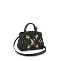 The front flap of the Louis Vuitton Montaigne BB, showing the monogram pattern