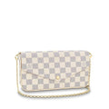 Front view of the Louis Vuitton Pochette Félicie in Damier Azur canvas