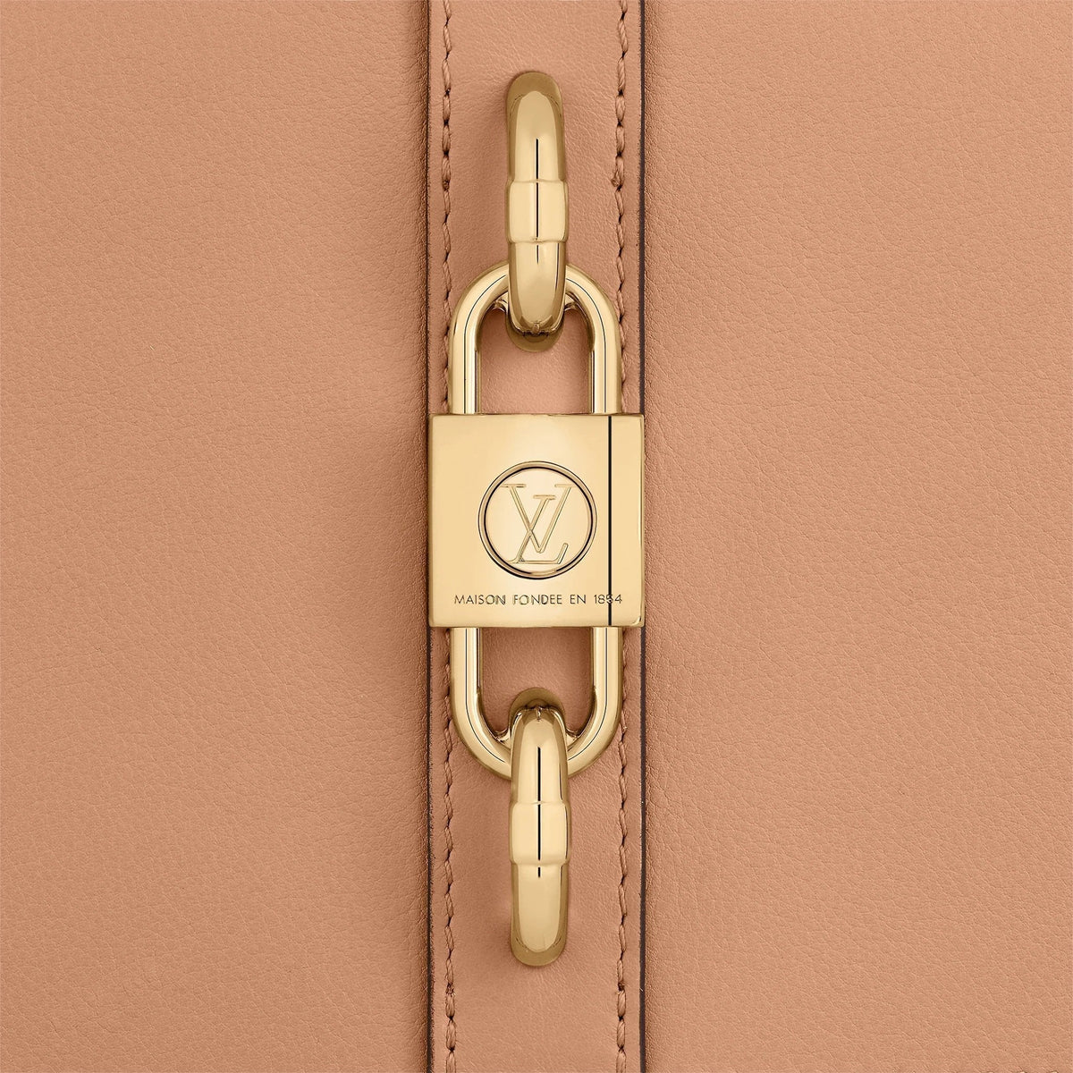 A detailed shot of the gold-color chunky chain