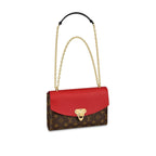 The bag being worn over the shoulder, highlighting its carry style
