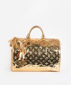 A front view of the bag with the zipper fully closed