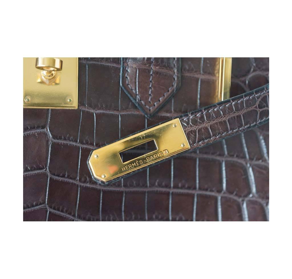 Hermes Birkin 30 Matte Havane Niloticus Crocodile Gold Hardware