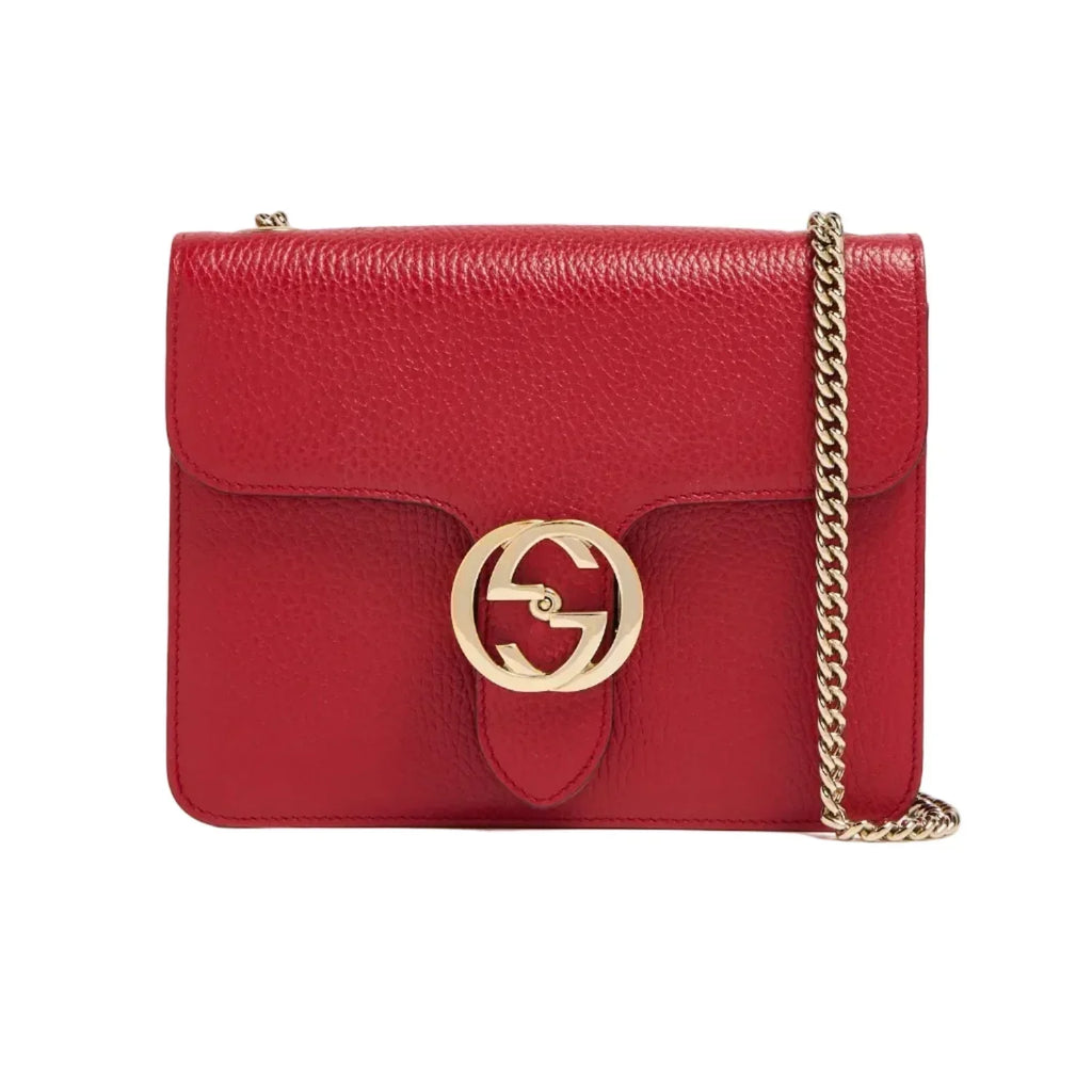 Gucci Interlocking G Small Dollar Shoulder Bag – Red