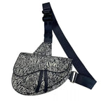 Dior x SHAWN STUSSY Grained Calfskin Saddle Bag - Navy Blue