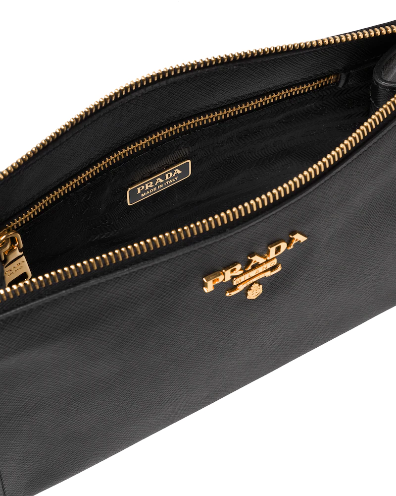 A detailed shot of the metal lettering logo on the front