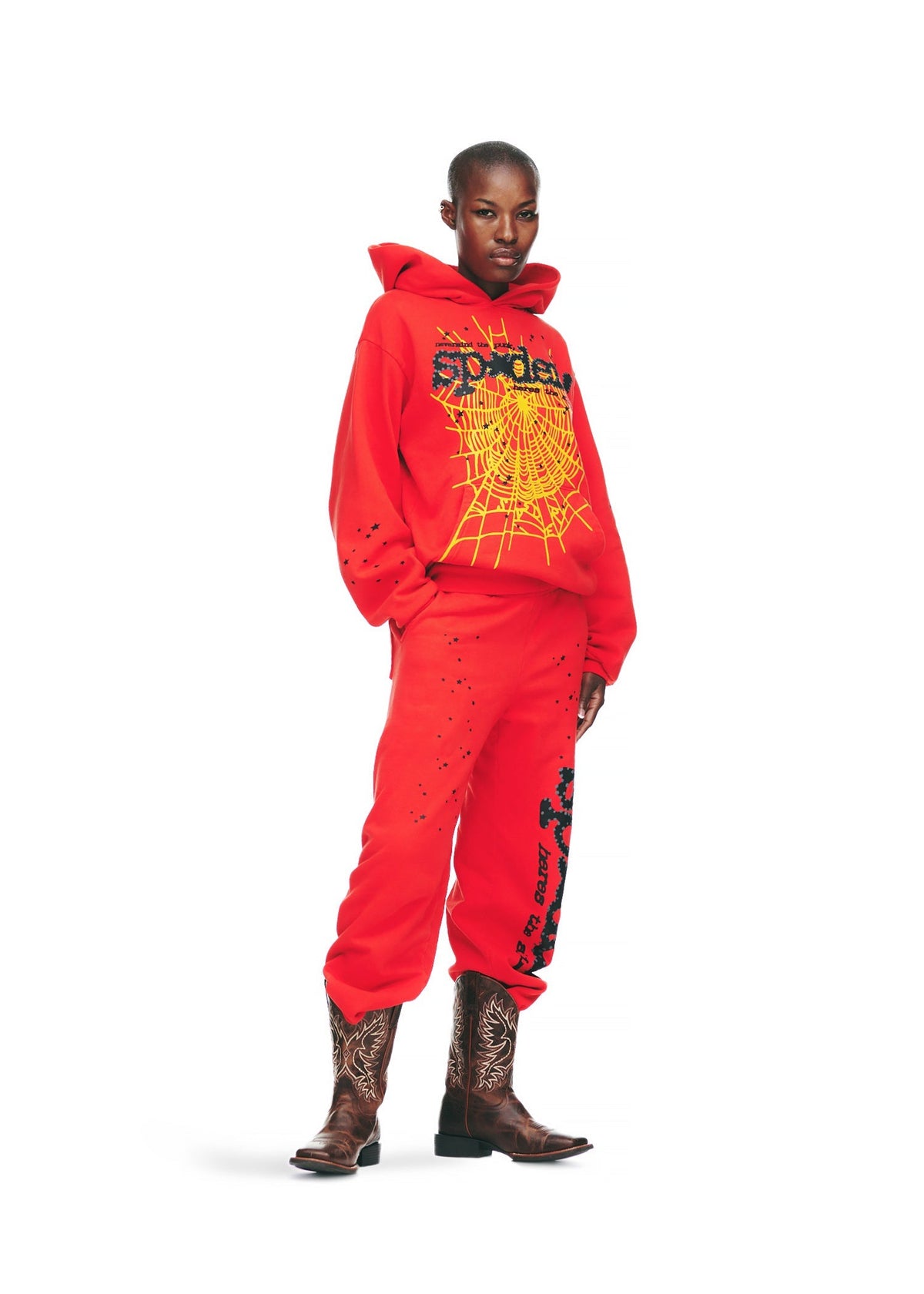 Sp5der Punk V2 Hoodie - Red