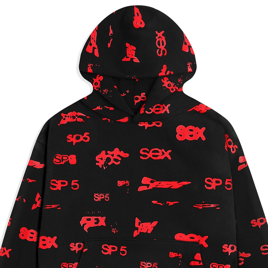 Sp5der Sex Aop Hoodie - Black