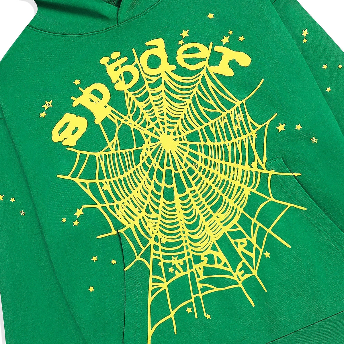 Sp5der Star Og Web V2 Hoodie - Bright Green