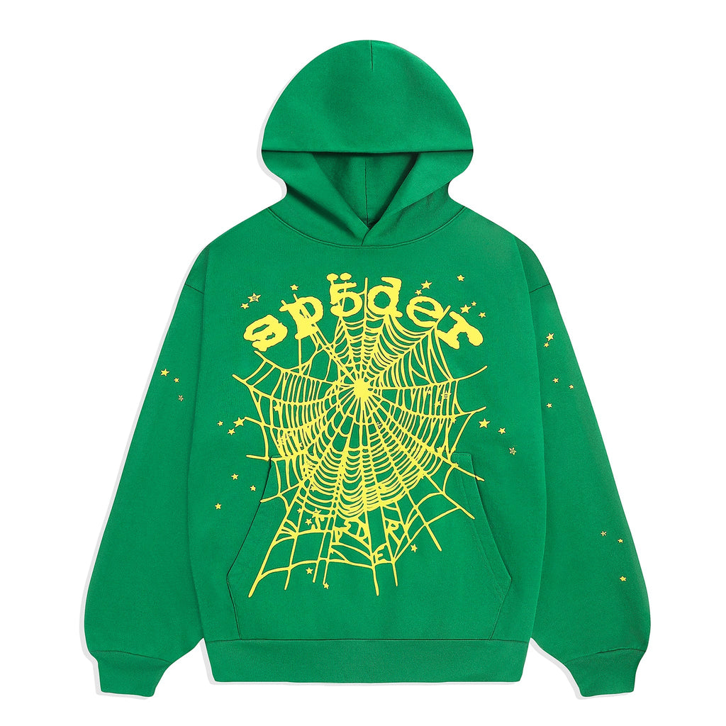 Sp5der Star Og Web V2 Hoodie - Bright Green