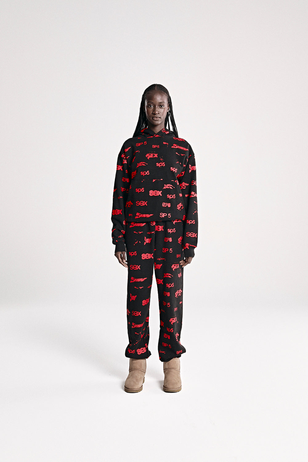 Sp5der Sex Aop Hoodie - Black