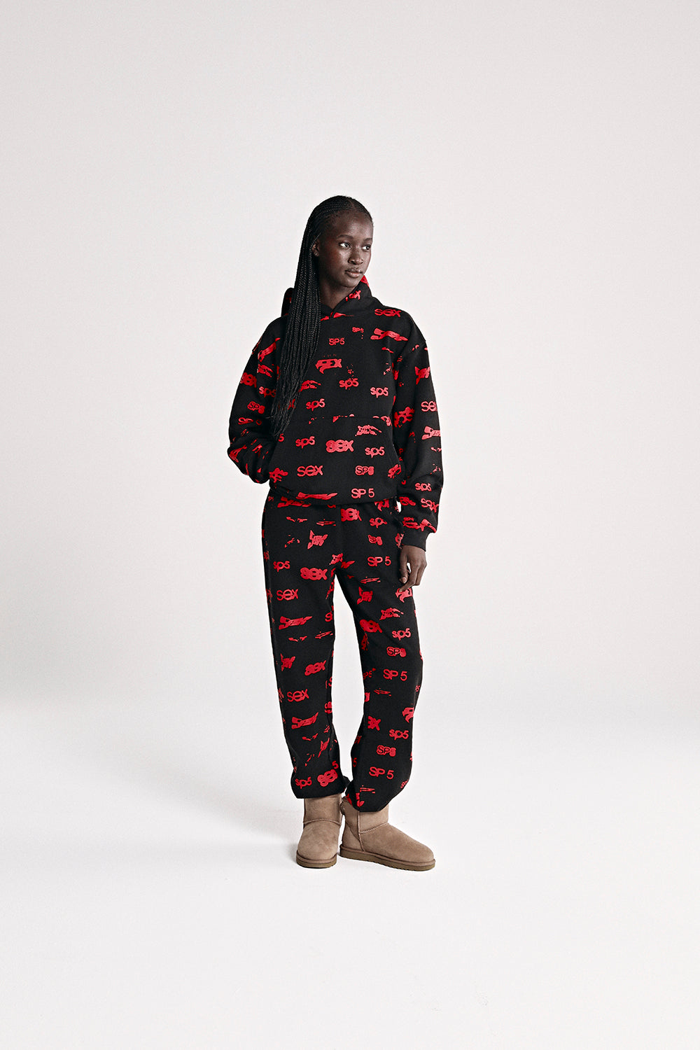 Sp5der Sex Aop Hoodie - Black