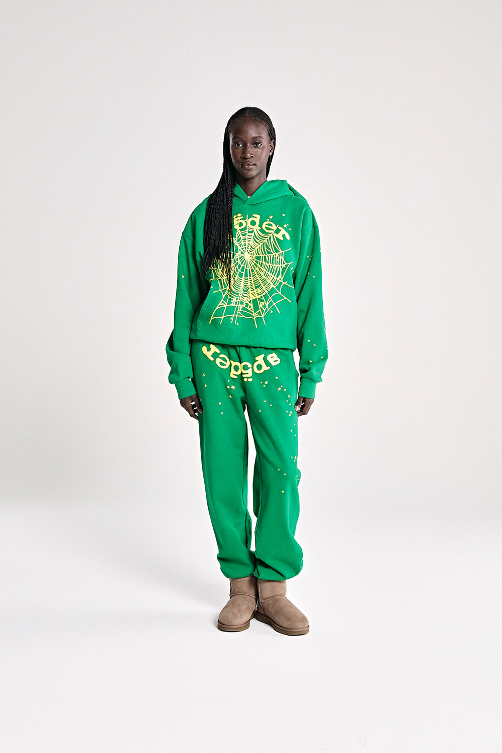 Sp5der Star Og Web V2 Hoodie - Bright Green