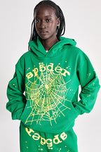Sp5der Star Og Web V2 Hoodie - Bright Green