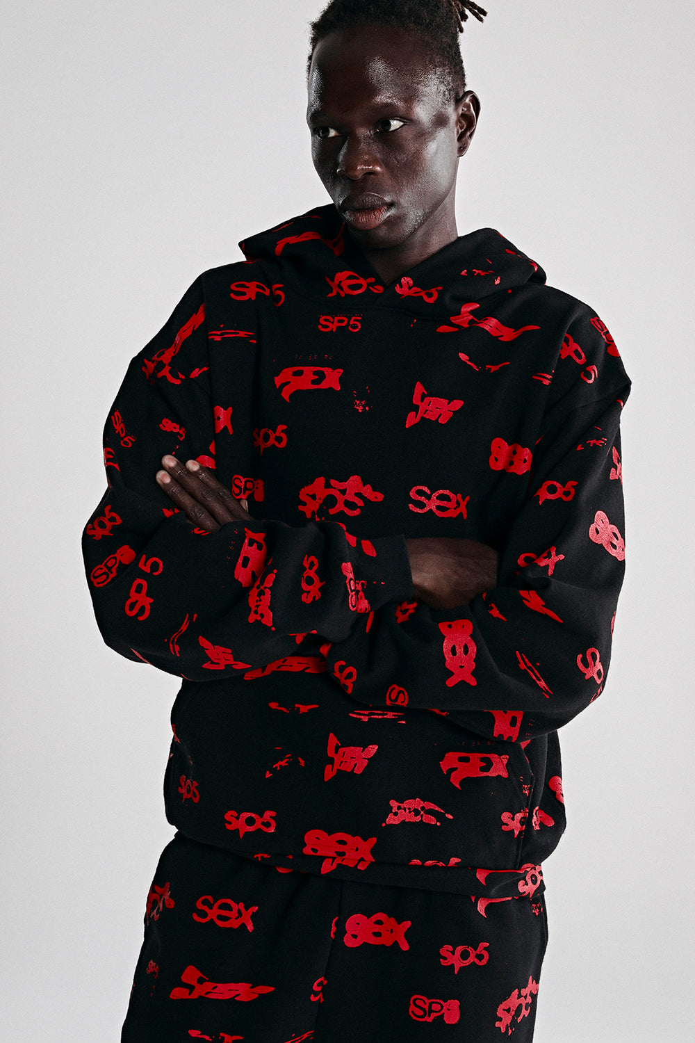 Sp5der Sex Aop Hoodie - Black