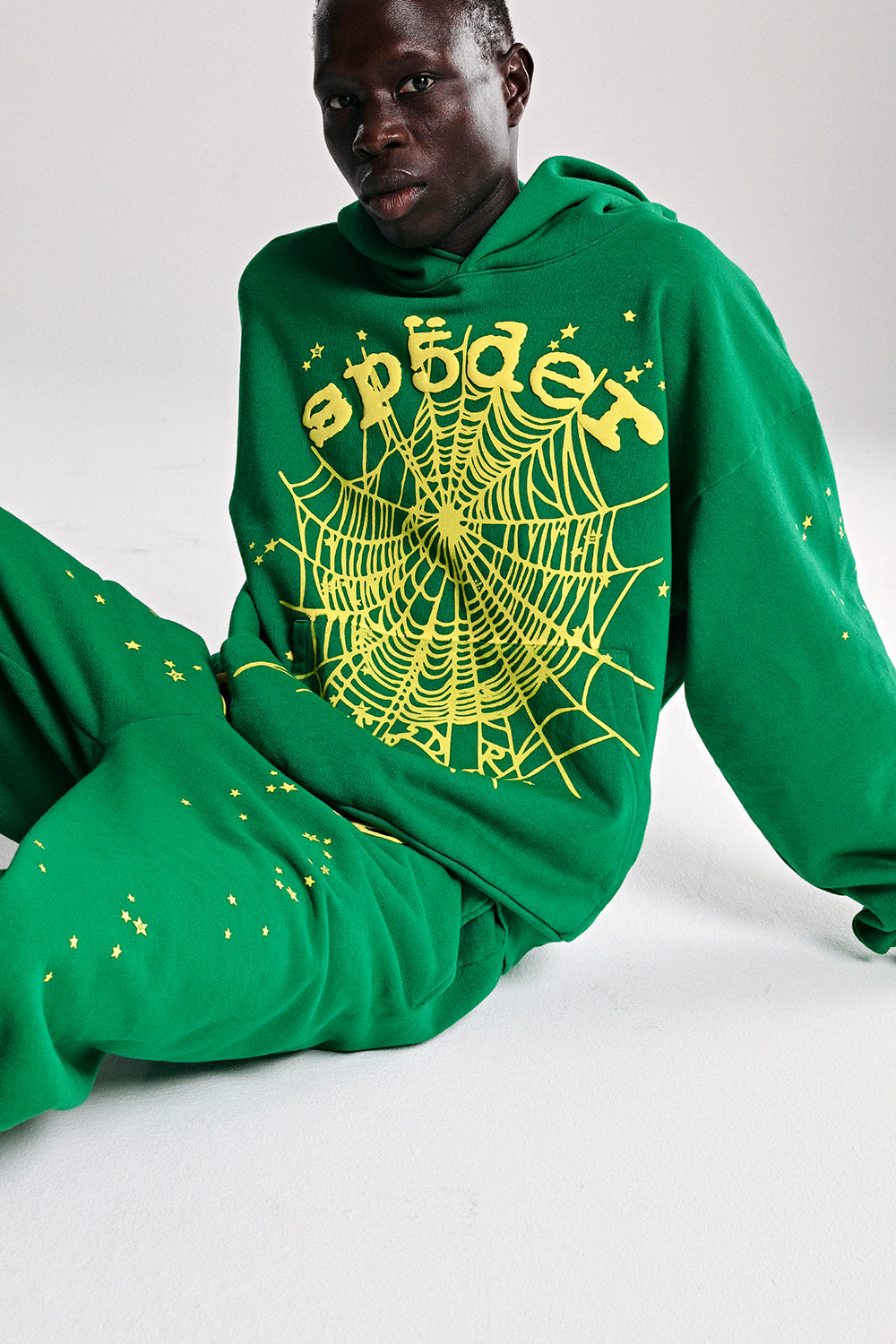 Sp5der Star Og Web V2 Hoodie - Bright Green