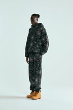 Sp5der Embroidered Aop Hoodie - Black