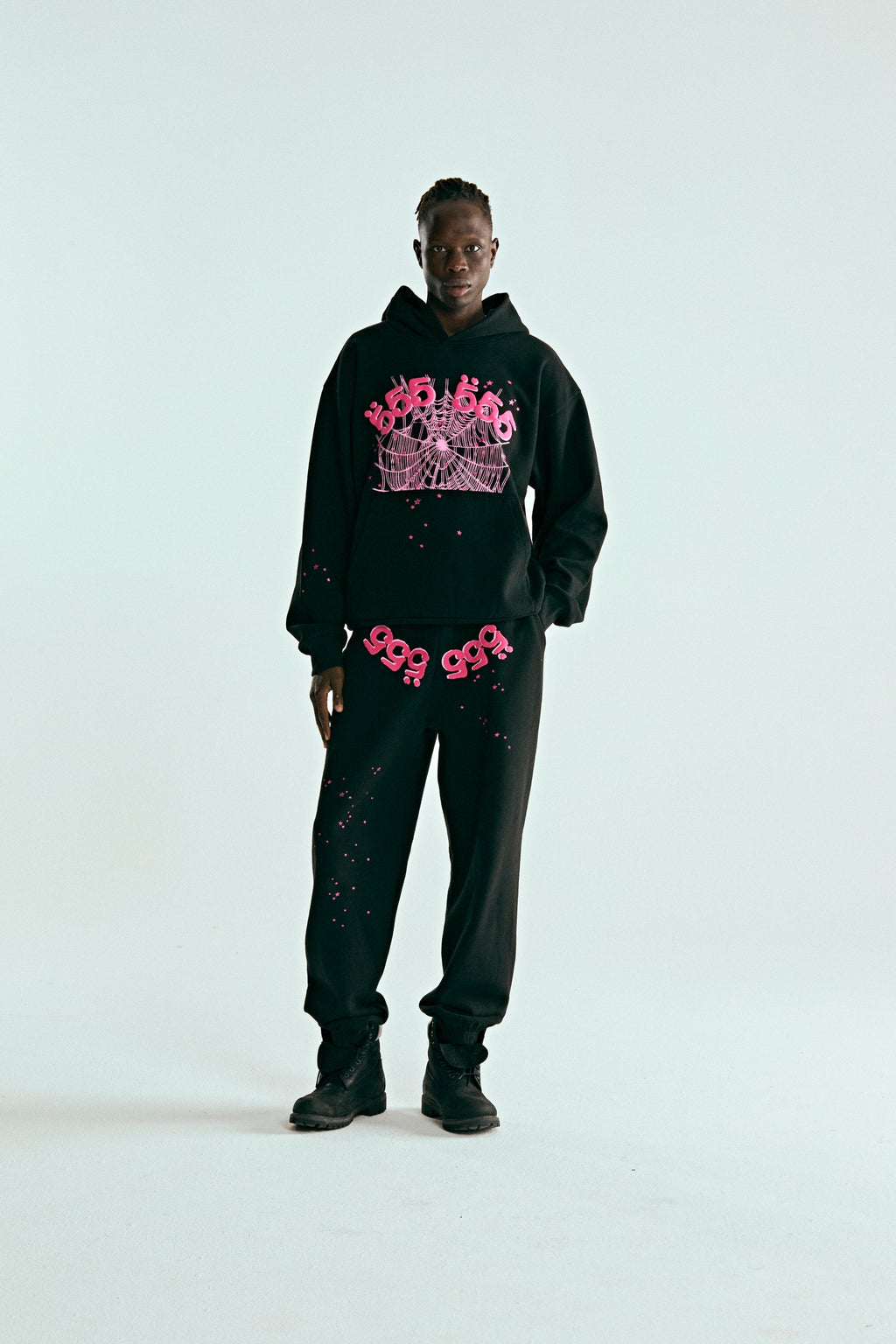 Sp5der Angel Number Hoodie - Black