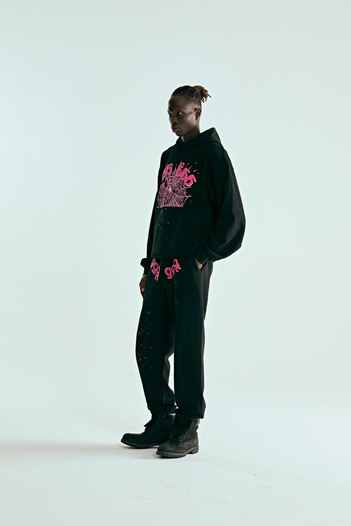 Sp5der Angel Number Hoodie - Black