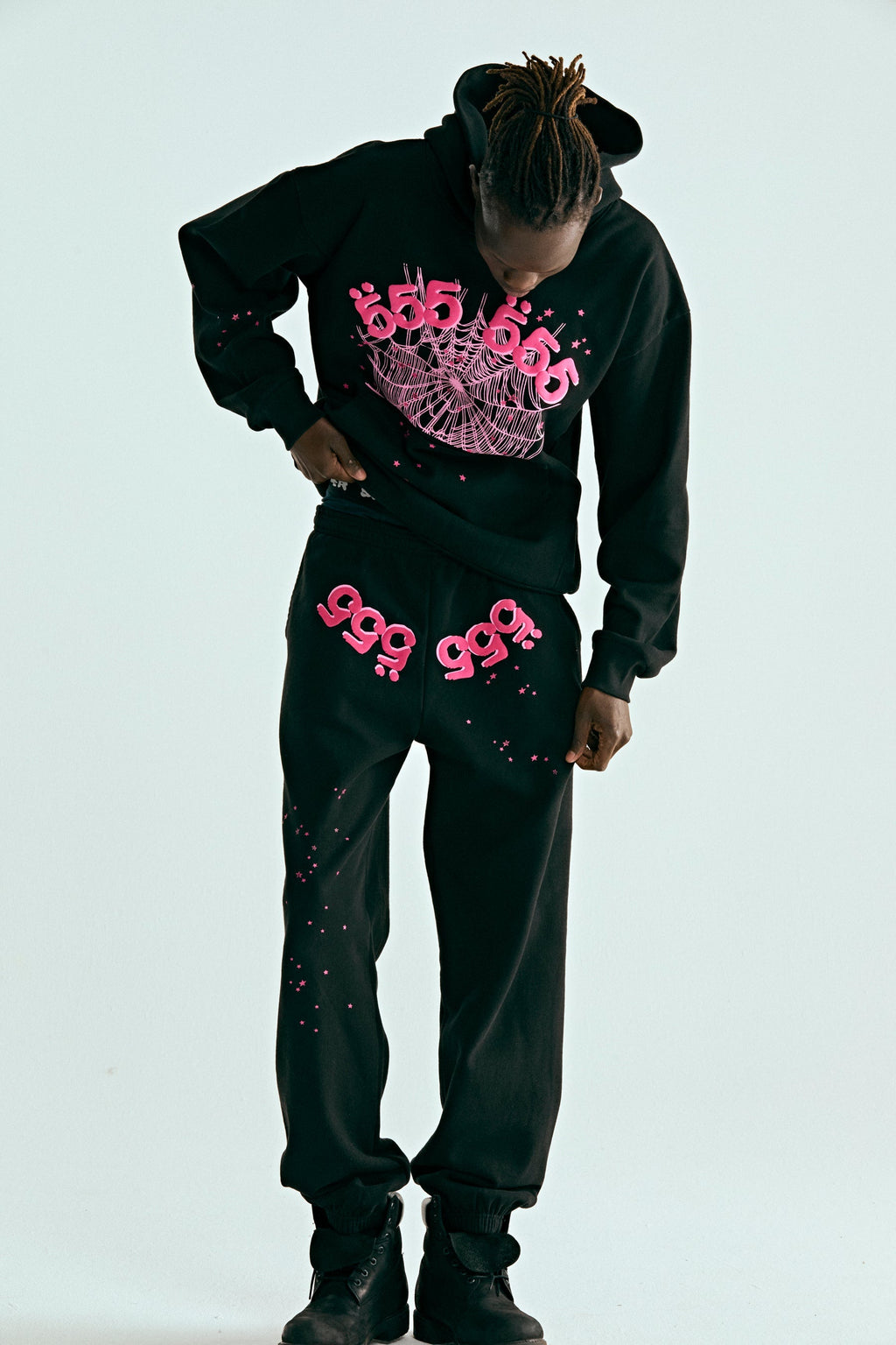 Sp5der Angel Number Hoodie - Black