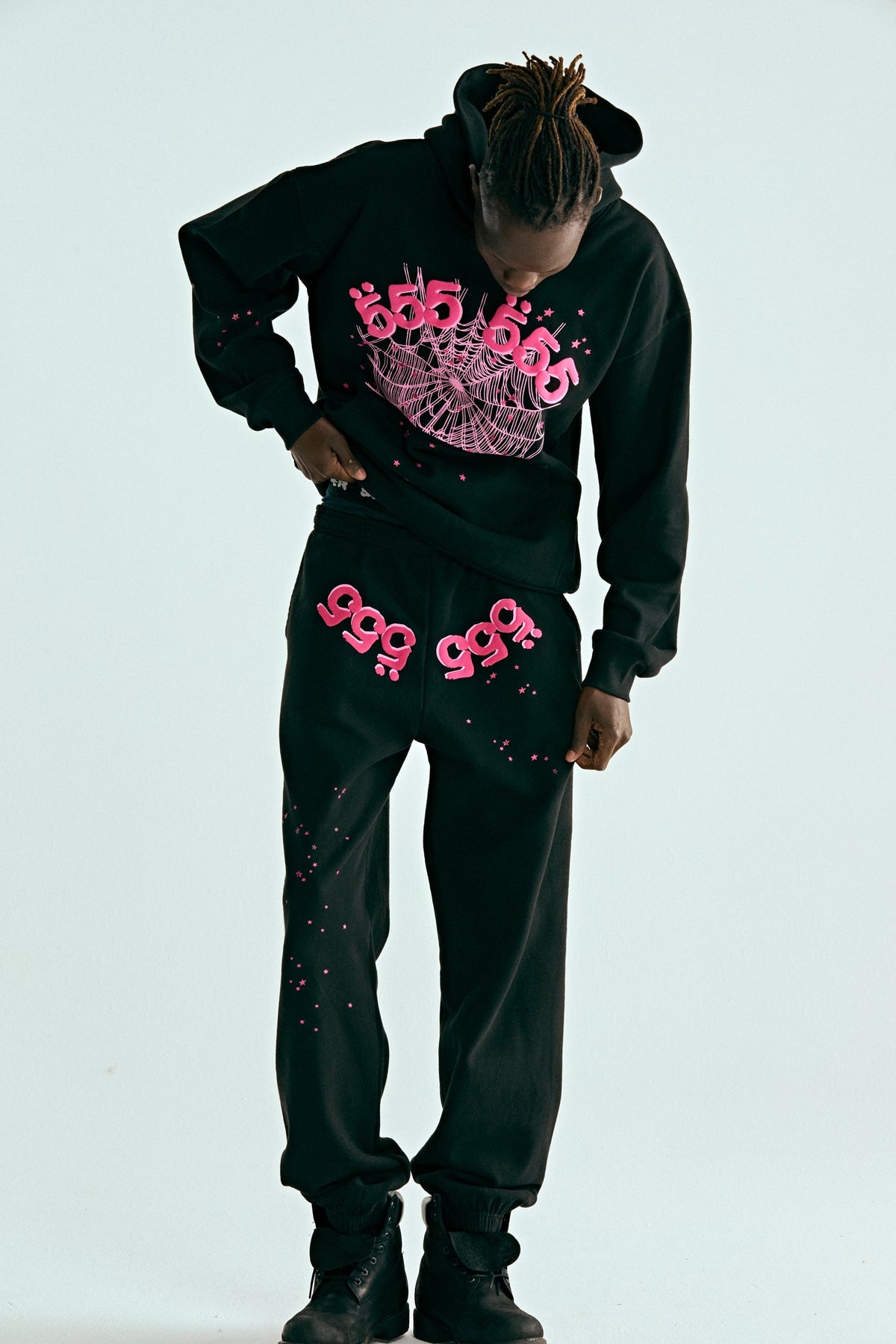 Sp5der Angel Number Hoodie - Black
