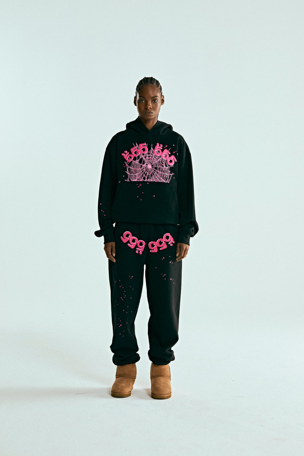 Sp5der Angel Number Hoodie - Black