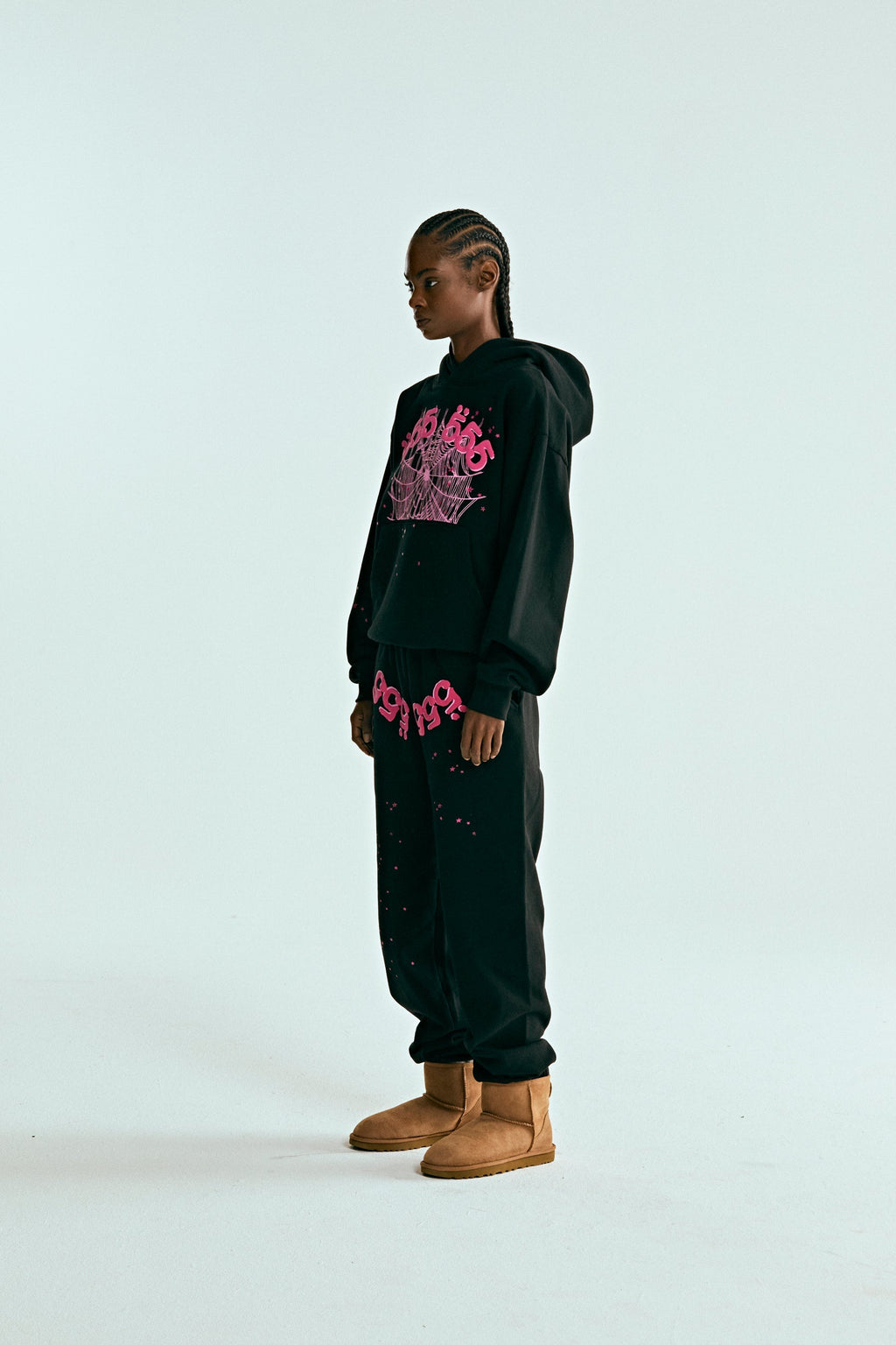 Sp5der Angel Number Hoodie - Black