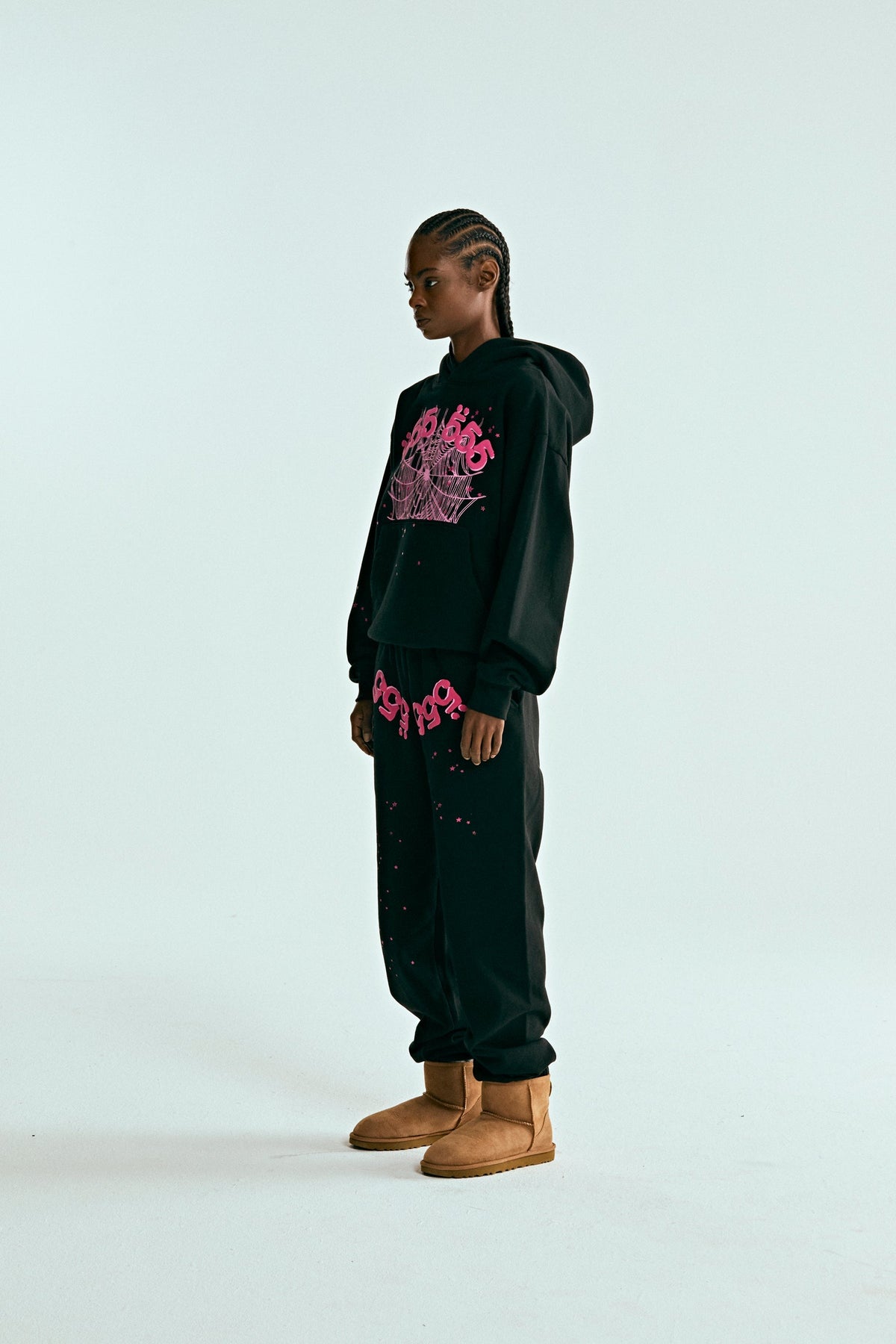 Sp5der Angel Number Hoodie - Black