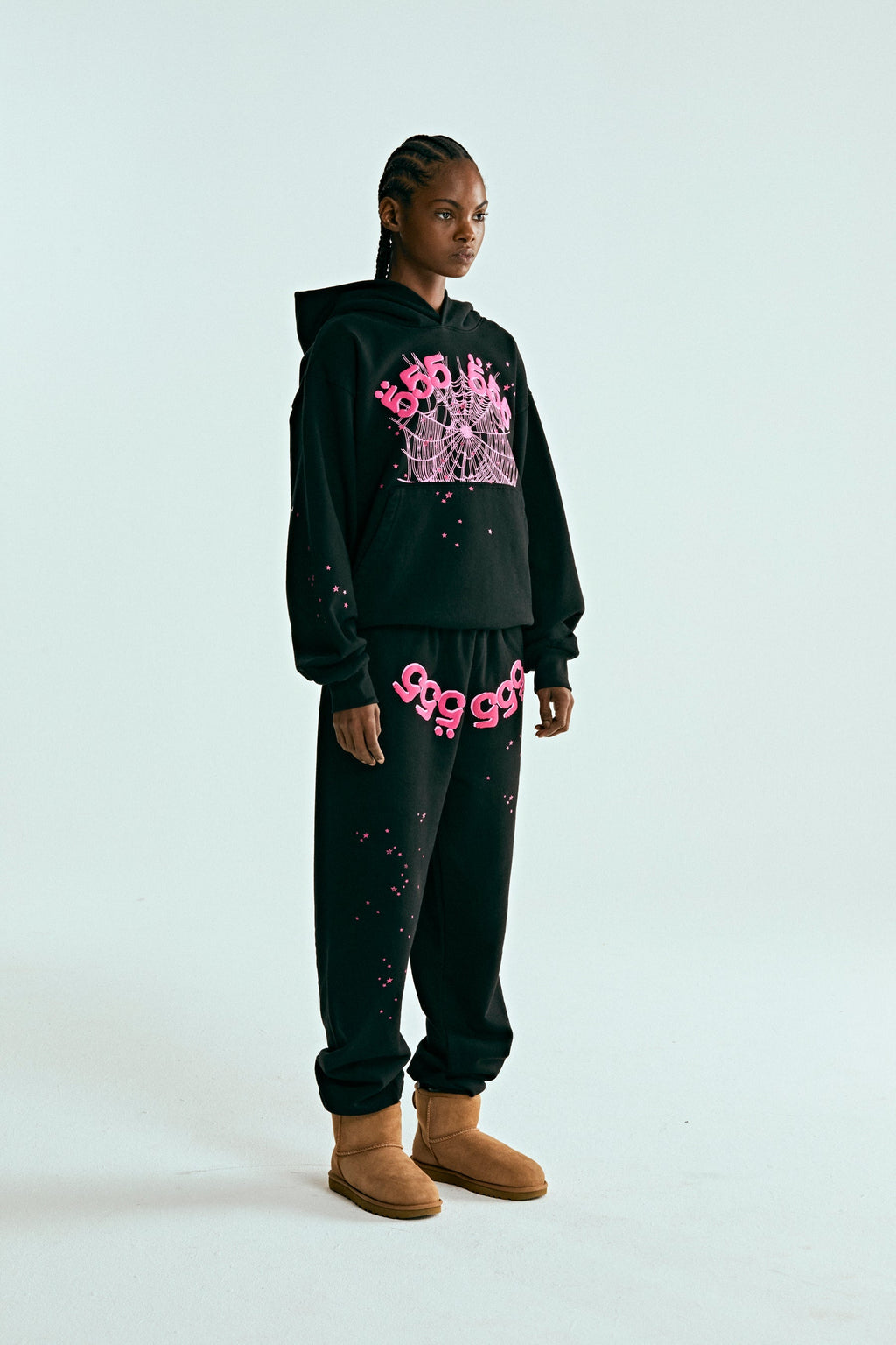 Sp5der Angel Number Hoodie - Black