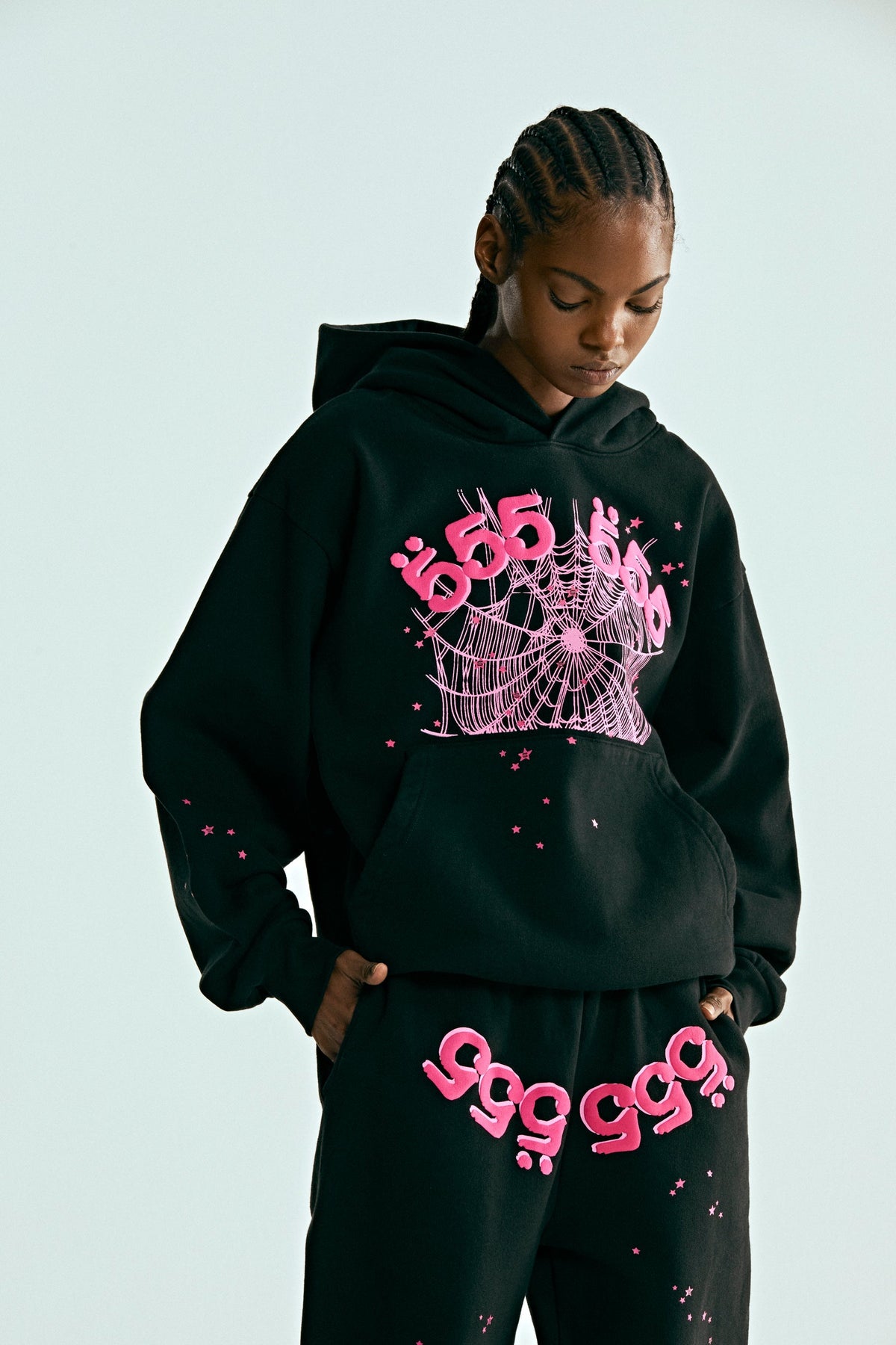 Sp5der Angel Number Hoodie - Black