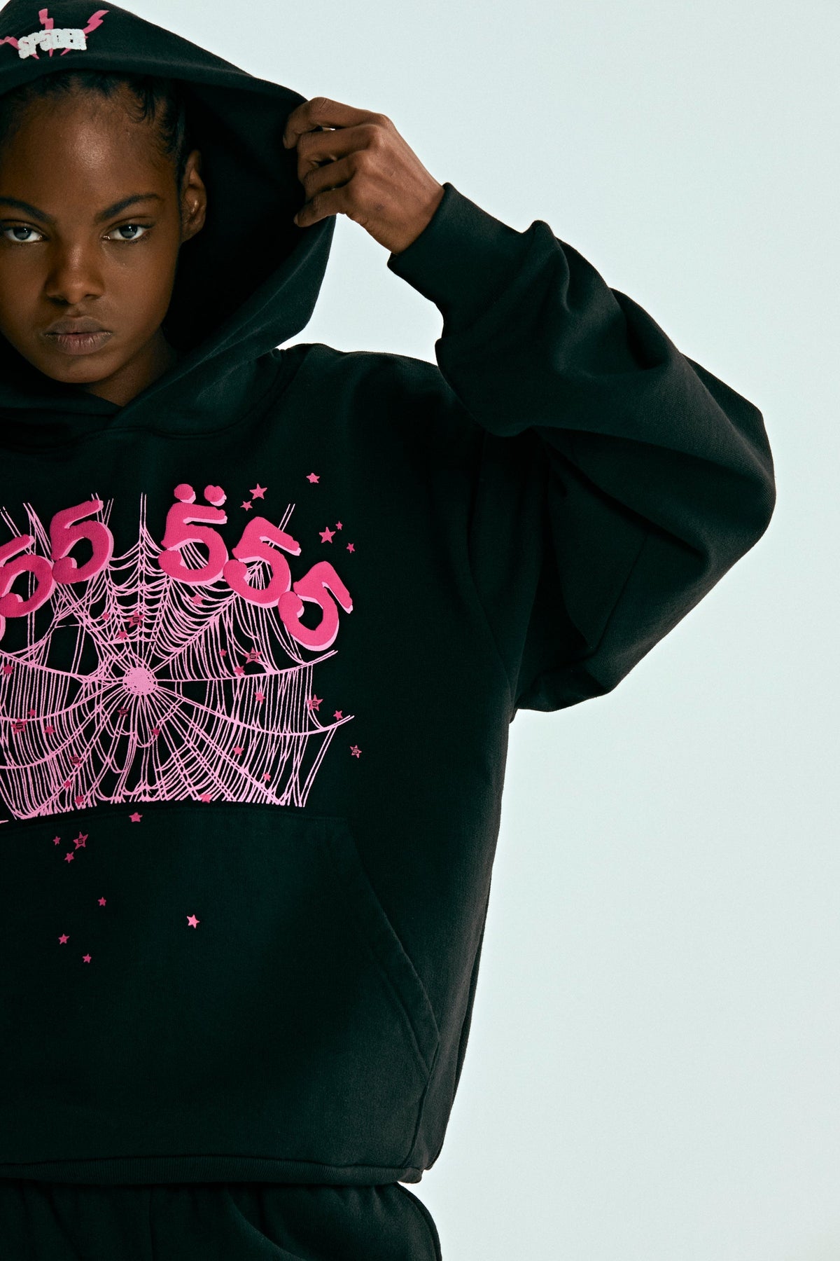 Sp5der Angel Number Hoodie - Black