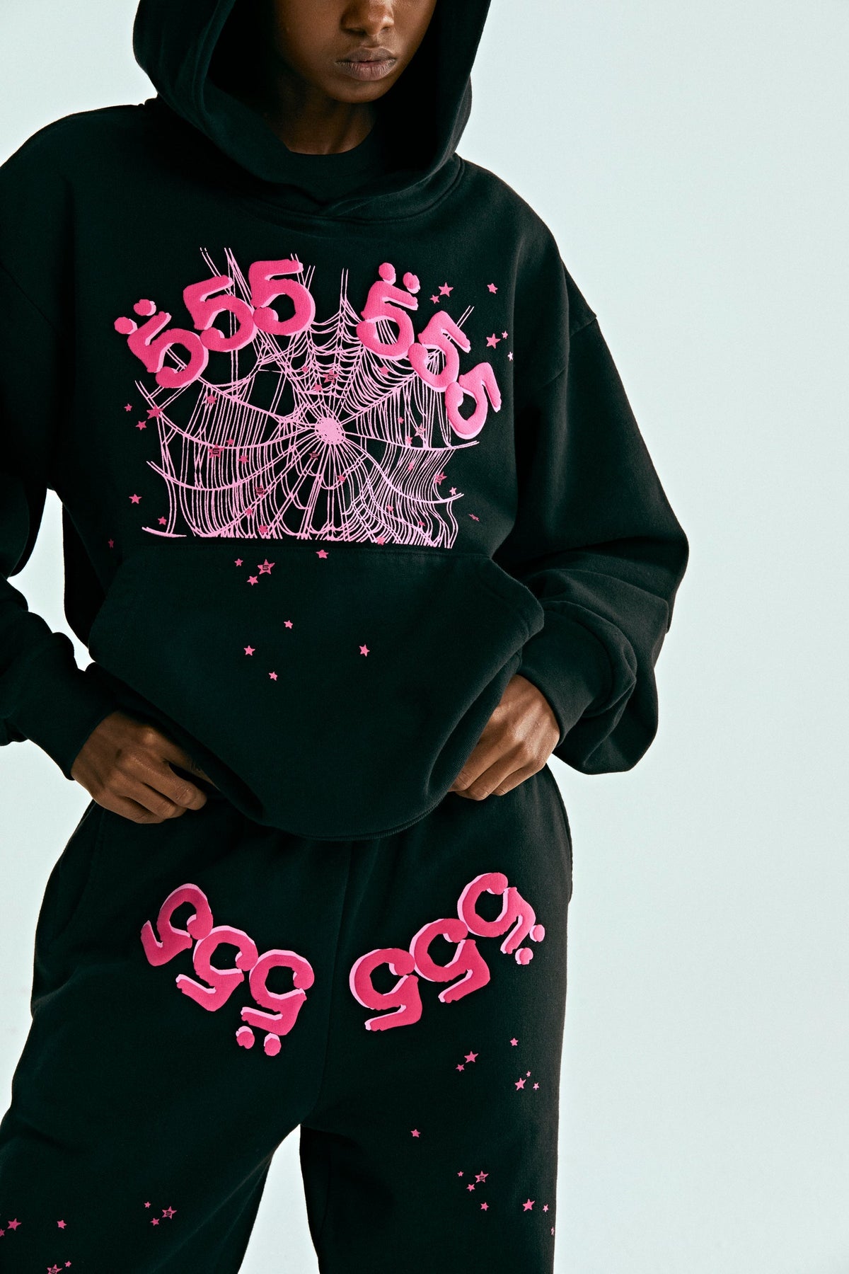 Sp5der Angel Number Hoodie - Black