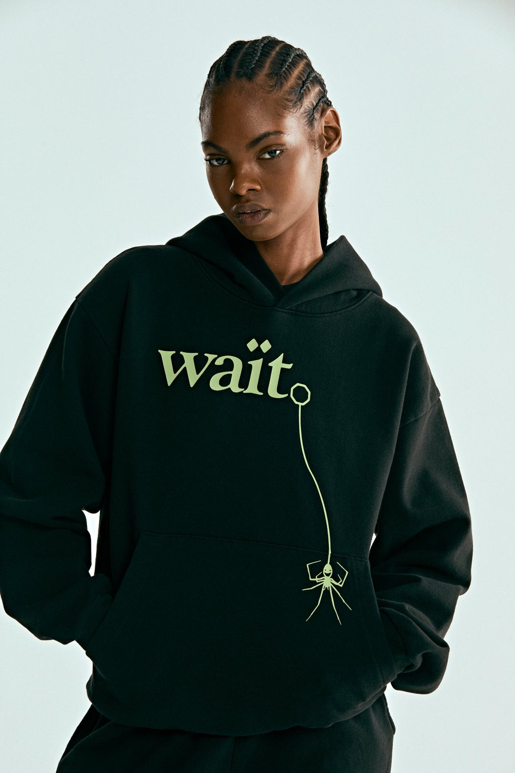 Sp5der Wait Hoodie - Black
