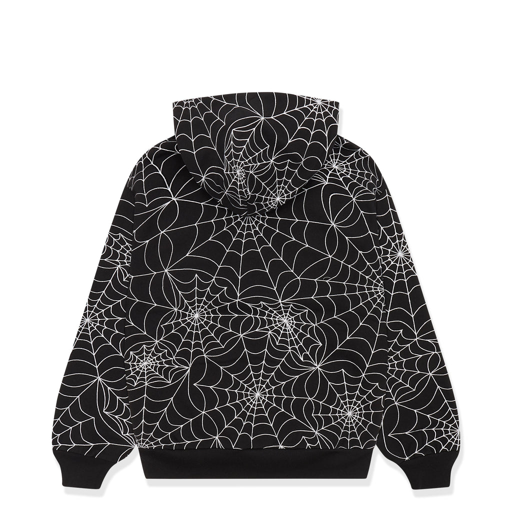 Sp5der Embroidered Aop Hoodie - Black